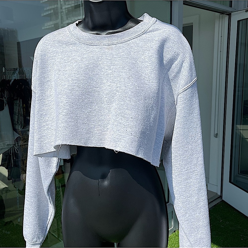Ash Grey Cropped Sweater
